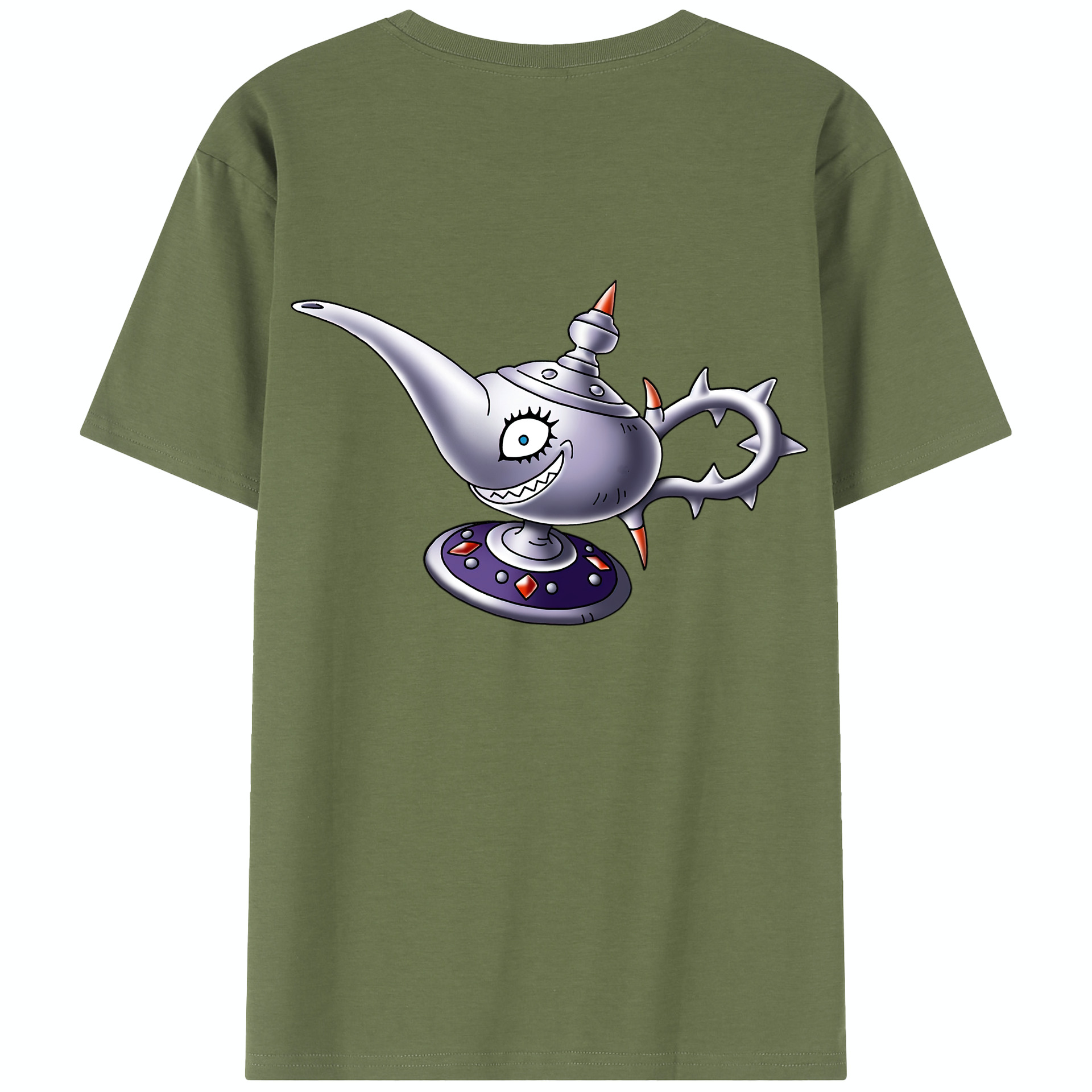 （画像用） ドラゴンクエスト Doragon Kuesuto Dragon Quest 綿100％半袖Tシャツ（背面プリント）